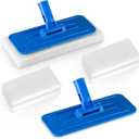 Maxdot 6 Pcs Scrub Pad Holder Threaded Swivel Floor Pad Holder with Pads, Heavy-Duty Joint Scouring, Versatile for Commercial Cleaning, Blue 9 x 3.75 Inch