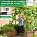 7.2FT Garden Arch Trellis for Climbing Plants, Heavy Duty 66" Wide Walk-Through Metal Arch with Netting, Wind-Resistant Vertical Garden Support for Cucumbers, Roses, Beans, Squash (7.2' Arch), 86.6" Tall x 70.8" Wide