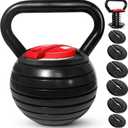 Yes4All Adjustable Kettlebell, Kettle Grip, Kettlebell Handle, Convert to Kettlebells Weight Set (Black 40lb)