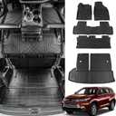 Floor Mats Compatible with 2014-2019 Toyota Highlander Cargo Liner TPE Back Seat Cover Protector 2018 7 Seats Highlander Accessories (2014-2019,Floor Mats+Trunk Mat with Backrest Mat)
