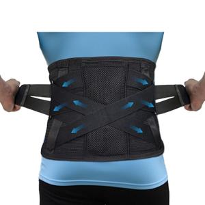 PAZAPO Back Brace for Lower Back Pain - Adjustable Lumbar Support Belt for Men & Women with 5 Metal Stays, for Sciatica, Herniated Disc, Scoliosis, Back Support Belt 2XL(42-46Inch)