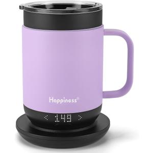 Happiness Smart Heated Coffee Mug,16oz Rechargeable Electric Self Heating Temperature Control Coffee Cup