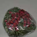 Syhood 2 Pieces 9" Mini Christmas Wreath Mini Cabinet Wreaths for Kitchen Christmas Red Berry with Red and Black Plaid Bow Farmhouse Wreath for Holiday Xmas Party Decorations(Buffalo Plaid Bow)