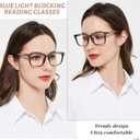 OCCI CHIARI Blue Light Blocking Reading Glasses Women Stylish Readers 1.0 1.25 1.5 1.75 2.0 2.25 2.5 2.75 3.0 3.5 4.0 5.0 6.0 (Grey)