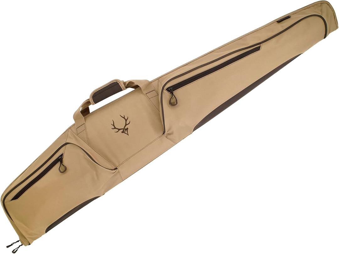 Evolution Outdoor Hill Country Rifle Case 54 in., Khaki, Brown, Hunting Gun Case, Soft Rifle Case fits Scoped Rifles, Fleece Lining, Front Accessory Pockets