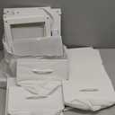 Vagusicc Nightstand Set 2 with Charging Station, End Table with Fabric Drawers, Bedside Table with Open Wood Shelf, 24.2" Tall Side Table with USB Ports & Outlets, Night Stand for Bedroom, White