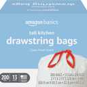 Scented Trash Bags, Tall Kitchen Drawstring, Clean Fresh Scent, 13 Gallon, 200 Count, Pack of 1