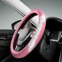PIC AUTO Steering Wheel Cover, Pink Sparkly Crystal Bling Glitter with Leather, Universal Fit 14.5"15.5" Car Steering Wheels for Girls & Women, AntiSlip Wheels Cover for Cars, Trucks, Van, SUVs