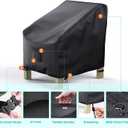 Patio Chair Covers for Outdoor Furniture Waterproof 2 Pack, Lawn Chair Covers 600D Heavy Duty Oxford Cloth, Large Covers for Lounge Lawn Deep Seat Black 38" W x 31" D x 29" H