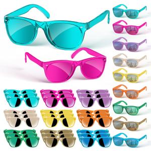 27 PACK Kids Sunglasses Bulk Party Favors,Neon Sunglasses with UV400 Protection,80s Retro for Boys Girls Age 3-8, Beach Pool Birthday Party Supplies, End of Year Student Gifts Goody Bag