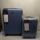 Bugatti Singapore 2-Piece ABS Hardside Luggage Set, Double Spinner Wheels, Expandable (Blue)