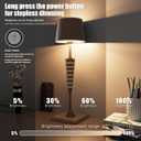 New Cordless Table/Desk Lamp, 8000mAh Rechargeable Battery Operated,Double Luminescence Dimming for Restaurant/Bedroom/Bars/Outdoor Party/Camping/Coffee Shop Night Light (Dark & Light Brown 1PACK)