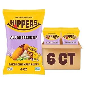 Hippeas Chickpea Puffs, Bohemian BBQ puffs, 4 Ounce (Pack of 6), 4g Protein, 3g Fiber, Vegan, Gluten-Free, Crunchy, Plant Protein Snacks 