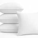 Oubonun 22 x 22 Throw Pillow Inserts, Firm and Fluffy Decorative Square Pillows for Couch Bed Sofa with Soft Cotton Cover White Cushion with Down Alternative Pack of 4