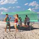 TOURIT Beach Tent Sun Shelter 11x11ft, UPF50+ Protection Beach Canopy Tent Sun Shade with Windproof Design, Outdoor Canopy for Camping, Fishing, Backyard, Green