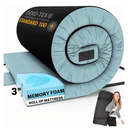 Matrix Comfort-Cell Memory Foam Camping Mattress Pad, Portable Foam Sleeping Pad for Camping, Roll up Sleeping Mat for Adults Floor Mattress Guest Floor Bed for Sleepover, Car, Tent SUV Cot Mattress, Size: Kids 64’’ X 26’’ X 3’’ - Blue