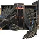 Dragons Awakening Book End  Fantasy Book Nook Insert for Dragon Readers  Unique Home Decor for Bookshelves & Libraries (Black - Head and Tail)