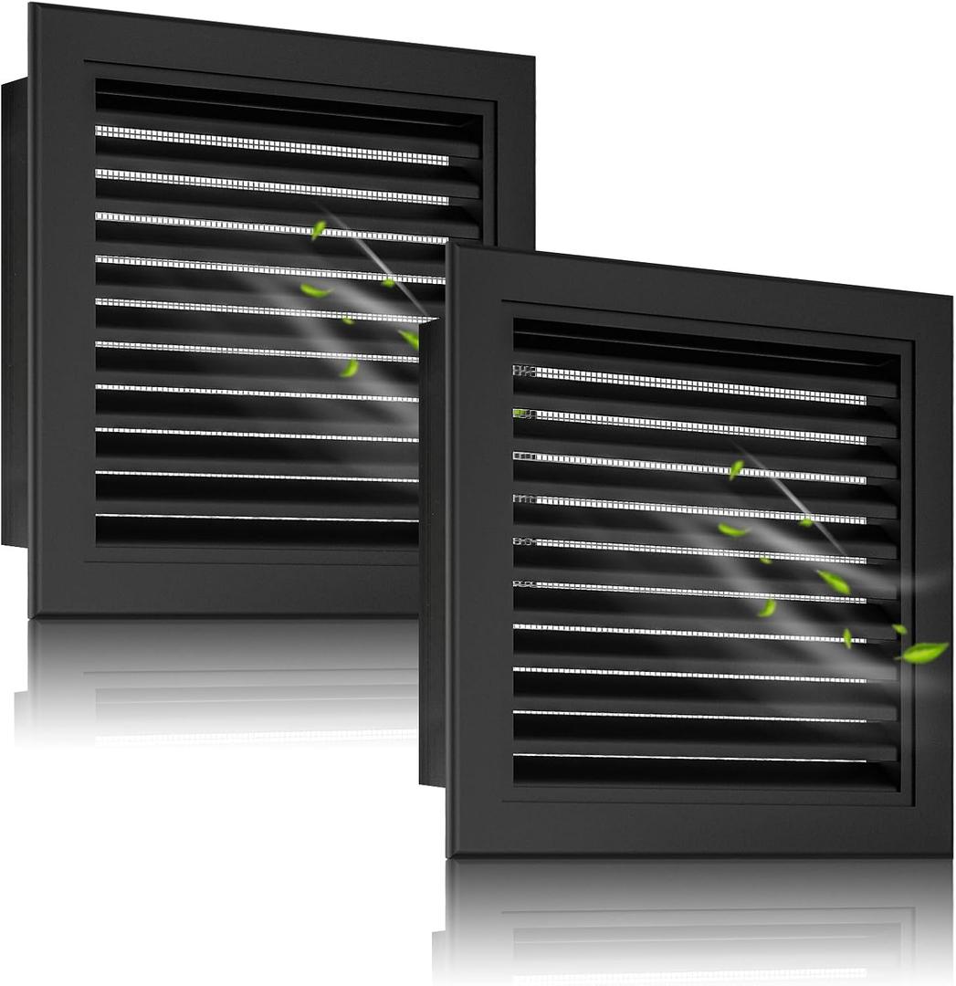 2-Pack 20"x20" Gable Vents Premium Aluminum Vents for Attic, Garage, or Exterior Wall Use 18"x18" Vent Opening for Smooth Air Exchange