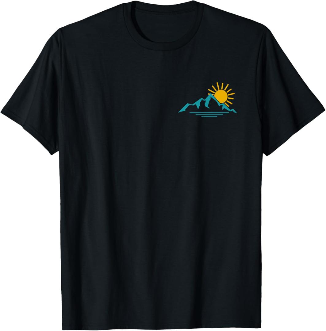 Nature Sunrise Mountains Hiking Camping Camper Outdoors T-Shirt L