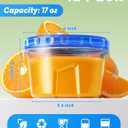 BiuLeon 12 Pack-17oz Freezer Storage Containers, Plastic Food Storage Containers with Twist Top Lids, BPA Free and Reusable Soup Containers with Lid, Microwave and Dishwasher Safe