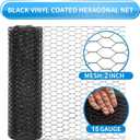 48'' x 100' Black Chicken Wire Mesh Fence, 15 Gauge Poultry Netting and 2 inch Mesh Fence Roll, Chicken Wire for Floral Arrangements/Crafts/Farm/Livestock/Pet Protection