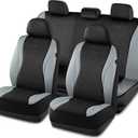 Skechers Car Seat Covers,Leather Seat Covers with GOGA Mat Technology,Waterproof Car Seat Covers Full Sets,Airbag Compatible,Comfort Universal Fit for Most Cars,Vans,Trucks,SUVs,Grey (Black&Gray)