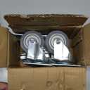 ZDNEY 3 Inch Caster Wheels - Set of 4 Heavy Duty Rubber Castors With Brake 1200Lbs, Silent Industrial Plate Casters for Cart Furniture Workbench (2 Brake & 2 Swivel)