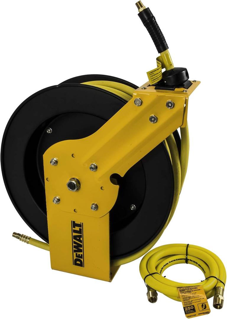 DeWalt DXCM024-0374 Single Arm Hose Reel with 3/8 x 50 Rubber Hose