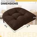 Tromlycs Chair Cushions for Dining Chairs Kitchen Seat Cushions Room Set of 4 Pads with Ties Indoor Non Slip Office 18 x 18 Inch, Dark Brown