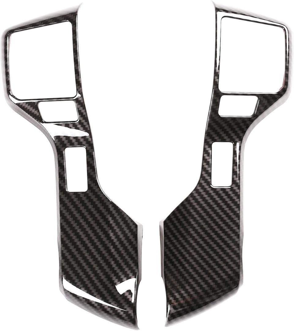 Car Center Console Steering Button Panel Trim Cover Compatible with Toyota Tundra/Sequoia 2014-2021 Tacoma 2016-2023 4Runner 2020-2024 Central Control Steering Panel Decorative Frame ABS Accessories (Carbon Fiber Pattern)