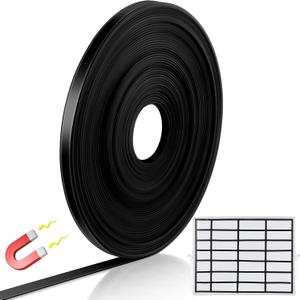 Tellegloww Black Magnetic Tape Roll Thin Strips, 1/4 inch x 25 feet Magnetic Board Dividers Whiteboard Graphic Decorative Tape Marking Line for Classroom Office Art Accessories