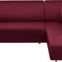NAISI Couch Cover L Shape 2 Pieces Sofa Cover Soft Stretch Slipcovers with 2pcs Pillowcases Furniture Protector Sectional Couch Covers 3 Seater + 3 Seater(Burgundy)
