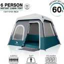 CAMEL CROWN 6 Person Instant Cabin Tent, Pop Up Windproof Tents for Camping, 60-Second Setup Family Tent with Carry Bag for Outdoor Hiking