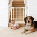 Easy Step Walk-Thru Baby Gate Adjustable Safety Gate for Babies & Pets, Pressure Mount Kit, Includes Wall Cups 29.7-32W x 30.5H, Auto-Close White