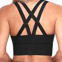XUNYU Sports Bras for Women High Support Longline Workout Tank Tops Built in Bras Criss Cross Back Running Yoga Bra (Large)