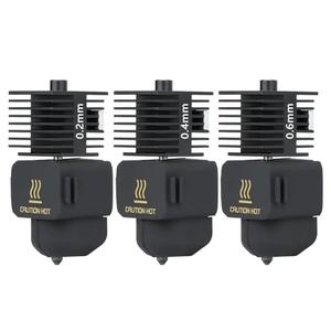 3pac A1 Mini/A1 Hotend Print Head Hot End Kit 0.2mm+0.4mm+0.6mm Extruder Upgrade High Temperature 0.4 mm Hardened Steel Nozzle Replacement with Silicone Cover Sock for Bambu Laboratory 3D Printer