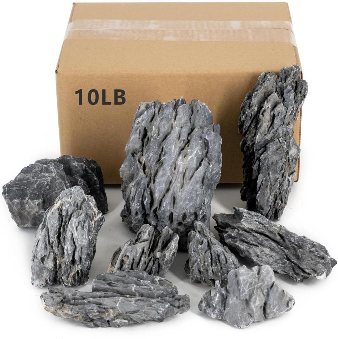 Natural Rocks Seiryu Stones Aquariums Stones for Aquascaping, Aquariums, Terrariums, Vivariums Decorative Stone,Reptile Enclosures,Paludariums,and Gardens-10lb (2 to 7 inch)