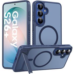 for Samsung Galaxy S26 Plus Case, [Compatible with MagSafe] [3 Stand Ways], Military Grade Drop Protection Invisible Stand Slim Case for Galaxy S26 Plus 5G, Blue