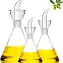 16 oz / 480 ml Glass All-Purpose Cruet, Glass Oil Decanter and Cruet (Cone-16 oz, Smooth surface)