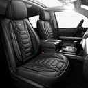 FREESOO Tundra Seat Covers 2014-2021 Full Set, Fit for Toyota Tundra Crewmax Cab, Custom Truck Seat Covers with Waterproof Faux Leather Black