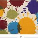 STARUIA Art Bedroom Rug, 4'x6' Machine Washable Kids Rug for Playroom, Paint Splash Rainbow Area Rugs for Classroom, Soft Colorful Living Room Rugs Throw Play Mat for Nursery Office Preschool