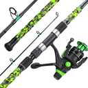 Sougayilang Surf Fishing Rod and Reel Combo Medium/ Heavy 3 Piece Travel Spinning Rod with 4000 Size Reel Baitfeeder Combo(10'Green)