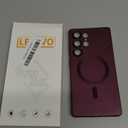 Magnetic for Samsung Galaxy S25 Ultra Case [Compatible with MagSafe][Built-in Camera Lens Protector] Slim Soft Silicone Bumper Shockproof Metallic Luster Phone Shell (Burgundy)