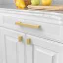 Amerdeco 10 Pack Brushed Gold Cabinet Pulls 5 Inch(128mm) Hole Center Kitchen Cabient Hardware Gold Cabinet Handles Drawer Pulls ZH0013