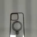 TORRAS Magnetic Ostand for iPhone 15 Pro Max Case, Military Grade Drop Tested, Compatible with MagSafe, Built in Kickstand, Clear Slim Hard Back Soft Edge 6.7" 2023, Clear Grey