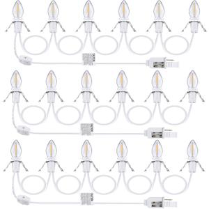 Meonum 3 Pack Accessory Cord with 6 LED Bulbs, 11.5 ft Christmas Village Light with ON/Off Switch Plugs and Spare Fuse for Halloween Pumpkin Crafts Decor