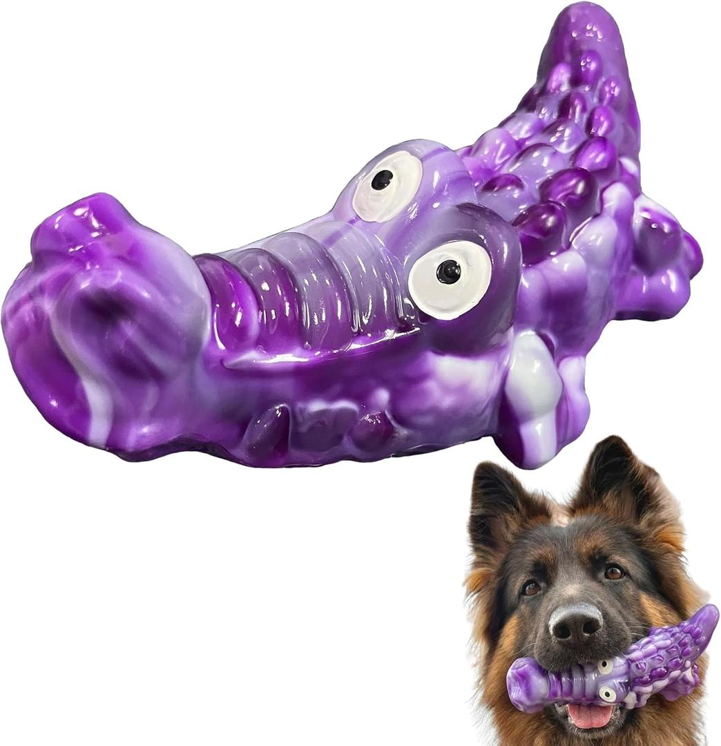 Dog Toys for Aggressive Chewers, Indestructible Chew Toys for Dogs, Crocodile Dog Toy,Dog Toys for Medium/Large Breed,Tough Bones for Teeth Cleaning and Training