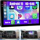 [4+64GB] Android 15 Car Radio for Chevrolet Chevy Silverado/GMC Yukon 2007-2014 with Wireless Carplay/Android Auto, 10 Inch HD Touchscreen Car Stereo with GPS WiFi Bluetooth FM/RDS EQ SWC