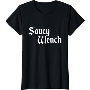 Funny Renaissance Fair Saucy Wench Medieval Womens T-Shirt (X-Small, Black)