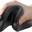seenda Ergonomic Vertical Mouse with Jiggler - Bluetooth + 2.4G USB Multi Device, Wireless Ergo Mice, Jiggler Mouse Mover for Laptop/PC/Notebook, Computer Mice for Windows, Mac OS (Black)